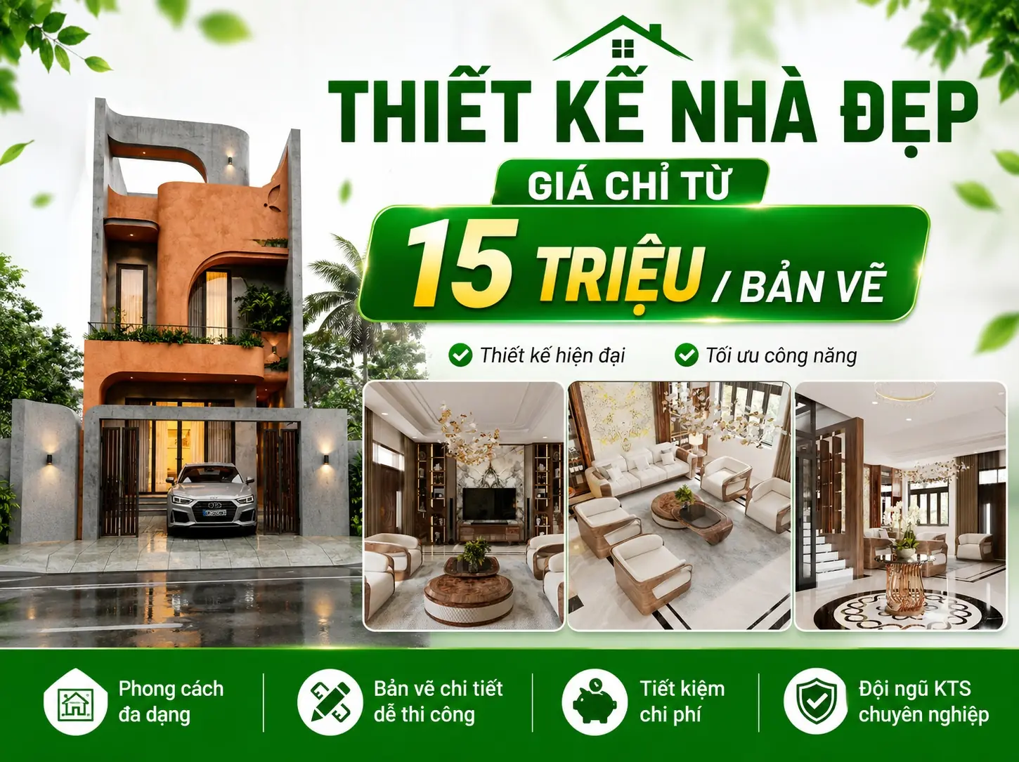 Bảng giá thiết kế nhà đẹp 2026 minh bạch và rõ ràng