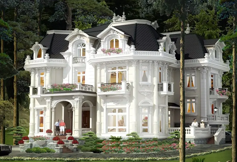 BIỆT THỰ 2 TẦNG CỔ ĐIỂN PHONG CÁCH CHÂU ÂU 
