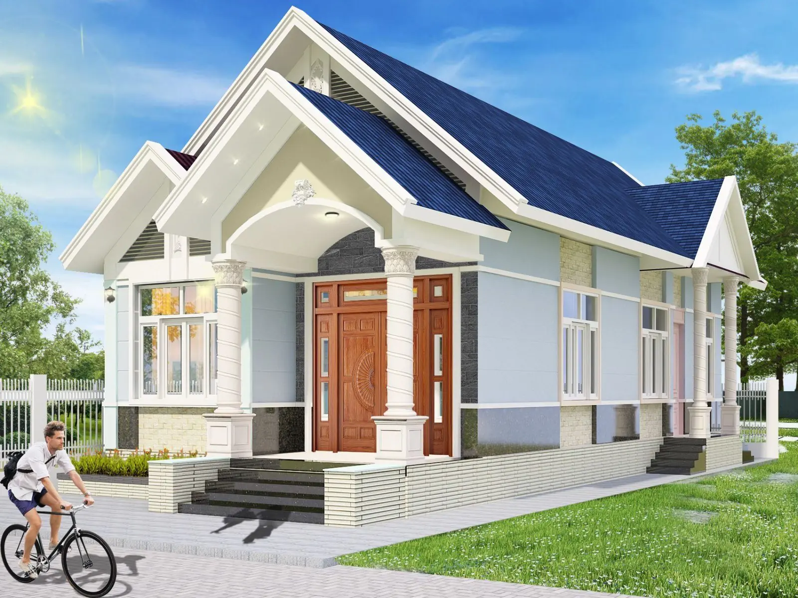 NHÀ CẤP 4 MÁI THÁI 6X12M Ở NÔNG THÔN 3 PHÒNG NGỦ 